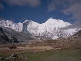 12 05 Lhotse East Face And Everest Kangshung East Face From Kama Valley In Tibet About an hour from Hoppo we came to a wide-open broad grassy spot that Ram told us was Makalu Base Camp, although Im not aware of any climbs starting from that spot. The view to Lhotse East Face and Everest Kangshung East Face was awesome! On the far left are Pethangtse (6738m), Shartse (7502m), and Peak 38 (7589m, also called Shartse II).